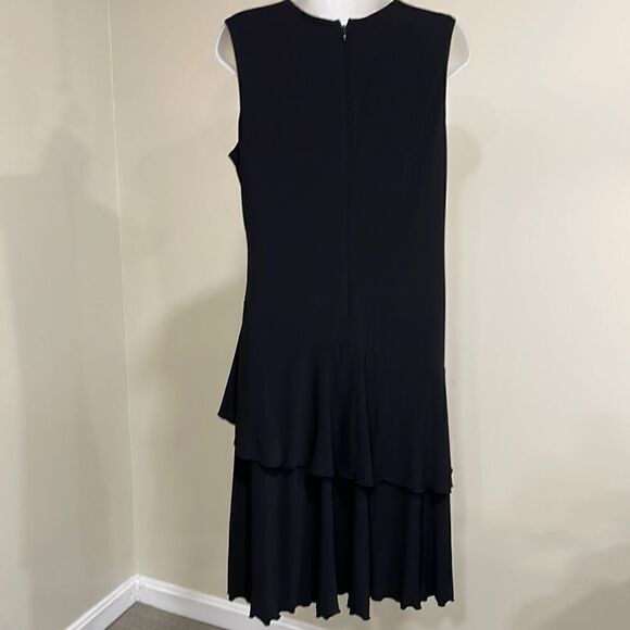 NWOT Luxe by Carmen Marc Valvo Ruffled Black Dress  Size 14W XL plus - Picture 8 of 13